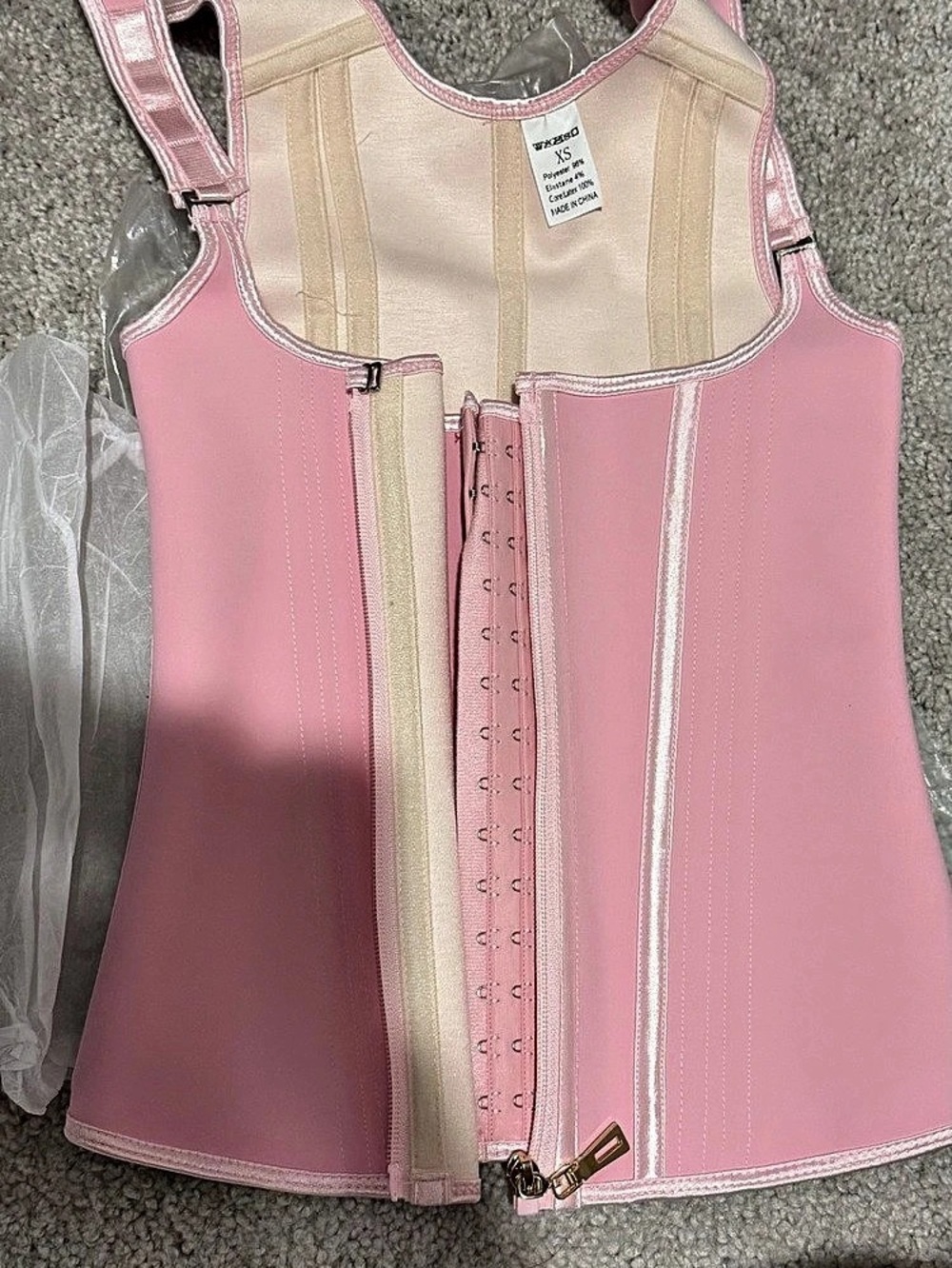 VIOLET Shapewear Corset Bodysuit in Pink Size XS NWT